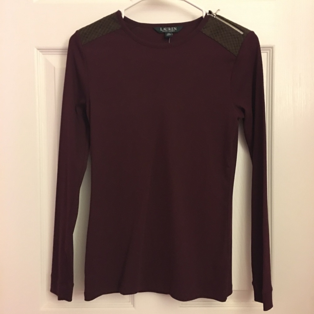 NWT lauren ralph lauren maroon long sleeve